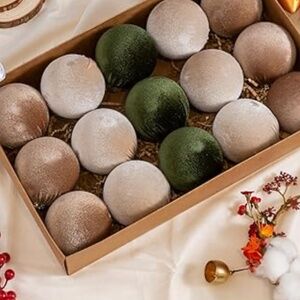 3 sets (39 balls total) Velvet Christmas Ball Ornaments & Ribbons (16 total) ,